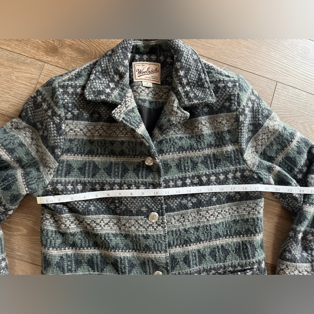Vintage Gray/Sage Woolrich Wool Blend Jacket Women's Size M Southwestern Style - Picture 4 of 6
